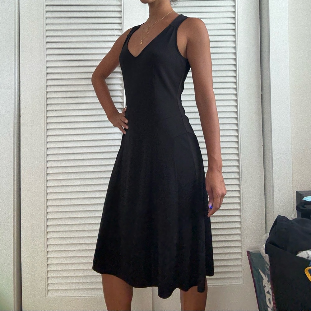 LOFT Black Midi Dress
